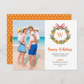 Prettig vakantie Monogram Citrus Krans Foto Feestdagenkaart (Voorkant / Achterkant)