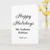 Prettig vakantie naam datum jaar eenvoudige minimK Kaart (Gele Bloem)