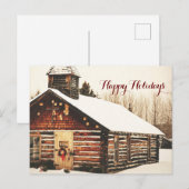 Prettig vakantie Oude Schoolhuis ansichtkaart Feestdagenkaart (Voorkant / Achterkant)