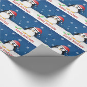 Prettig Vakantie Pinguïn Cadeaupapier (Hoek)