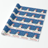 Prettig Vakantie Pinguïn Cadeaupapier (Uitgerold)