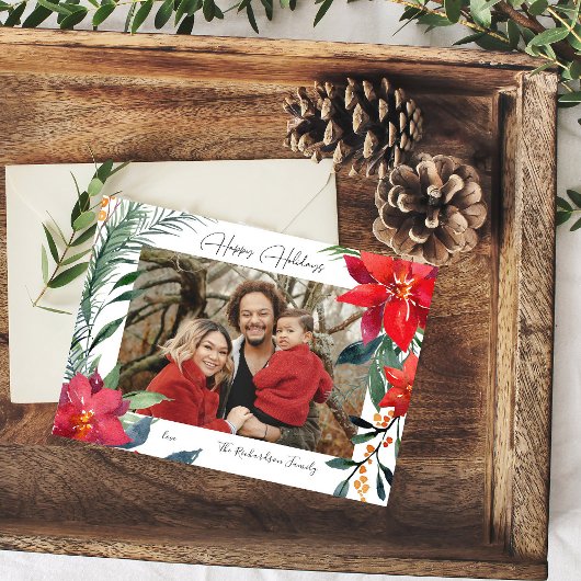 Prettig Vakantie Poinsettia Foto