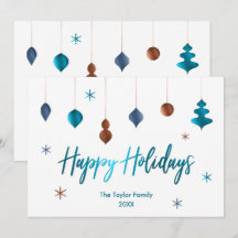 Prettig Vakantie Retro Teal Koper Navy Decor