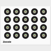 Prettig Vakantie Retro Tunes Cadeau & Envelop Ronde Sticker (Vel)