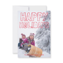 Prettig Vakantie Rode Blok - 3x5 Kerstkaart