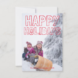 Prettig Vakantie Rode Blok - 3x5 Kerstkaart Kaart