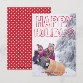 Prettig Vakantie Rode Blok - 3x5 Kerstkaart Kaart