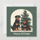 Prettig vakantie Rottweiler honden Feestdagenkaart (Voorkant)