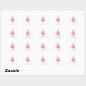 Prettig Vakantie Roze Kerstboom Modern Sticker (Vel)