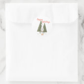Prettig Vakantie Scandinavische Kabouterbomen Ronde Sticker (Tas)