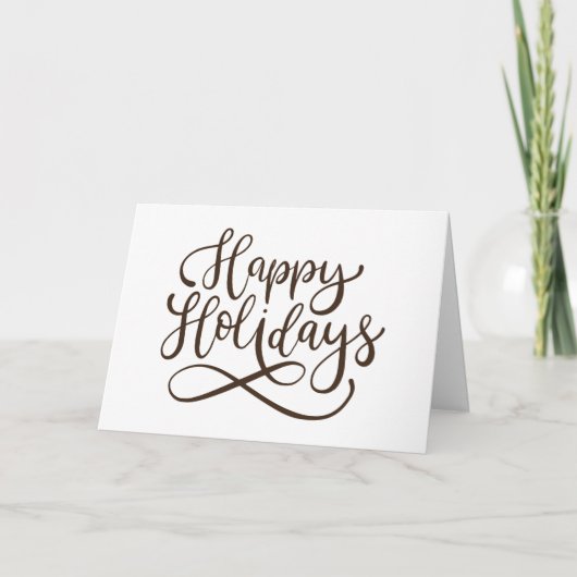 Prettig Vakantie Script Calligrafie Zakelijk Vakan Feestdagen Kaart (Voorkant)