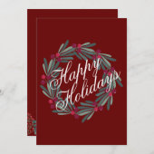 Prettig Vakantie Script Eenvoudig Mooie Kerst Feestdagenkaart (Voorkant / Achterkant)