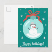 Prettig Vakantie Sneeuwman Briefkaart (Voorkant / Achterkant)