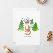 Prettig vakantie vos in het bos notitiekaartje (Voorkant / Achterkant in situ)