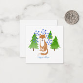 Prettig vakantie vos in het bos notitiekaartje (Voorkant / Achterkant in situ)