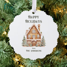 Prettig Vakantie Waterverfhuis Persoonlijk  Ornament Kaart