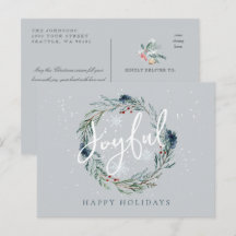 Prettig Vakantie Winter Krans Sneeuw Kerstmis