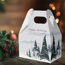 Prettig Vakantie Winterbomen Modern Kerstfeest Bedankdoosjes