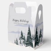 Prettig Vakantie Winterbomen Modern Kerstfeest Bedankdoosjes (Geopend)