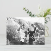 Prettig Vakantie Wit Tekst Foto Kerstkaart Kaart (Staand voorkant)