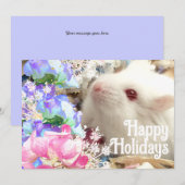 Prettig Vakantie Witte Hamster met Zoete Erwten Bl Feestdagenkaart (Voorkant / Achterkant)