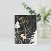 Prettig vakantie Woodland Moose Kerstkaart (Staand voorkant)