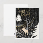 Prettig vakantie Woodland Moose Kerstkaart (Voorkant / Achterkant)