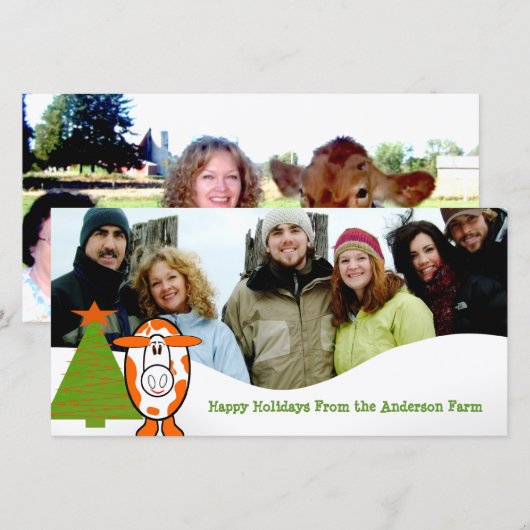 Prettig Vakantie Zuivelboerderij Familie Fotokaart Feestdagenkaart (Voorkant / Achterkant)