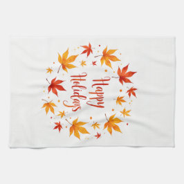 Prettig vakantieblad Keukenhanddoek herfstbladeren