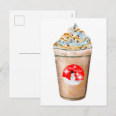 Prettig Vakantiedrinkje Sneeuwman Caramel En Stroo Feestdagenkaart (Voorkant / Achterkant)