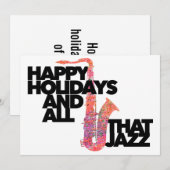 Prettig vakantiefeest en dat hele jazz-saxofonist feestdagenkaart (Voorkant / Achterkant)