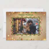 Prettig vakantiefeest Holly Foto Kerstkaart (Voorkant)