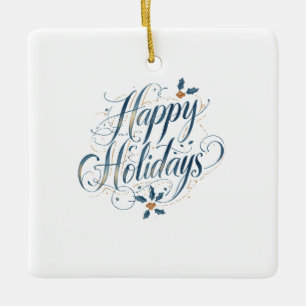 Prettig Vakantiefeest Kerstmis Familie Nieuwjaar Keramisch Ornament