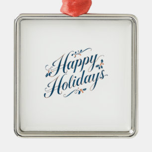 Prettig vakantiefeest Kerstmis Familie Nieuwjaar Metalen Ornament