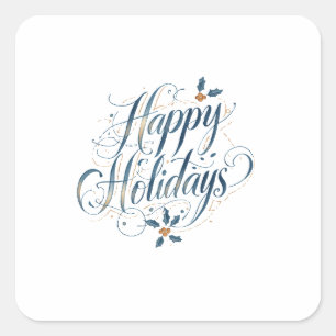 Prettig Vakantiefeest Kerstmis Familie Nieuwjaar Vierkante Sticker