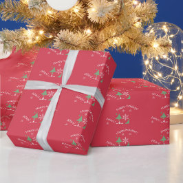 Prettig vakantiefeest Kladderboom en Sneeuwvlokken Cadeaupapier