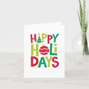 Prettig vakantiefeest kleurrijke handletteren feestdagen kaart
