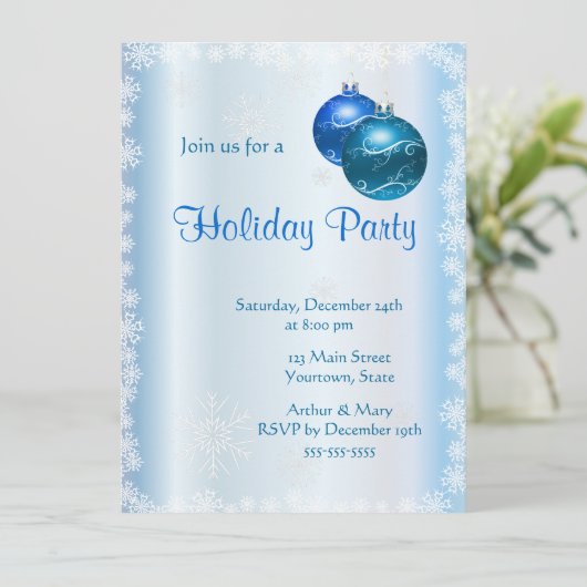 Prettig  vakantiefeest op ijsblauw kaart (Staand voorkant)