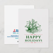 Prettig Vakantiefeest- Piratenschip Feestdagenkaart (Voorkant / Achterkant)