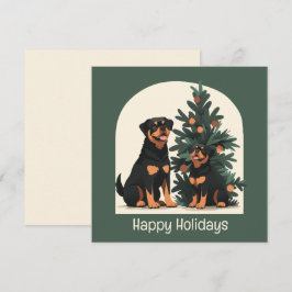 Prettig vakantiefeest Rottweiler honden Feestdagenkaart