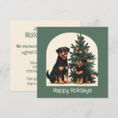 Prettig vakantiefeest Rottweiler honden Kaart (Voorkant / Achterkant)