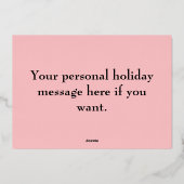 Prettig Vakantiefeest Roze Boom Folie Feestdagenkaart (Achterkant)