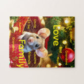 Prettig Vakantiefeest Vrolijk Kerst Muis Liefde Pu Legpuzzel (Horizontaal)