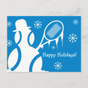 Prettig vakantiefeest Vrolijk Kerst tennis sneeuwm Feestdagenkaart