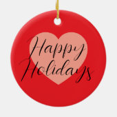 Prettig Vakantiefeest Vrolijk Kerstfeest Vakantiet Keramisch Ornament (Achterkant)