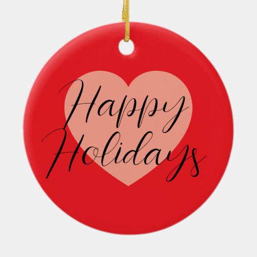 Prettig Vakantiefeest Vrolijk Kerstfeest Vakantiet Keramisch Ornament (Achterkant)