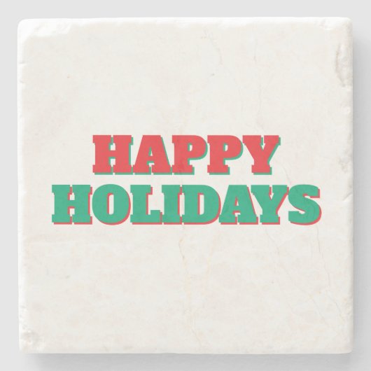 Prettig Vakantiefeest Vrolijk Kerstfeest Vakantiet Stenen Onderzetter (Voorkant)