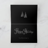 Prettig vakantiefeest Zilveren Boom Script Naam El Feestdagen Kaart (Binnen)