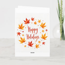 Prettig vakantiekaart met herfstbladeren kaart