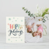 Prettig vakantiekaart met sneeuw | Foto kerstkaart (Staand voorkant)